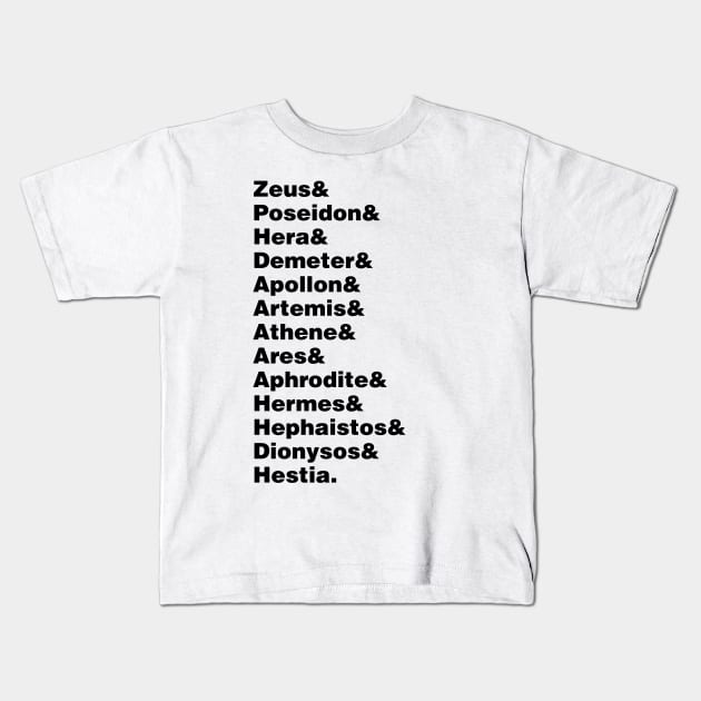 The Thirteen Olympian Gods Kids T-Shirt by thereader